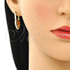 Argolla Huggie 02.210.0624.1.12 Oro Laminado, Diseño de Candado y Corazón, con Negro Micro Pave, Pulido, Tono Dorado