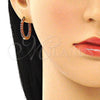 Argolla Huggie 02.210.0625.20 Oro Laminado, con Granate Zirconia Cubica, Pulido, Tono Dorado