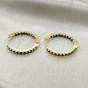 Argolla Huggie 02.210.0625.2.20 Oro Laminado, con Negro Zirconia Cubica, Pulido, Tono Dorado