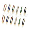 Argolla Huggie 02.210.0625.2.20 Oro Laminado, con Negro Zirconia Cubica, Pulido, Tono Dorado