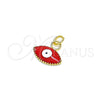 Dije Elegante 05.341.0047.1 Oro Laminado, Diseño de Ojo Griego, Esmaltado Rojo, Tono Dorado