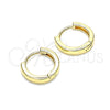 Argolla Huggie 02.195.0133.12 Oro Laminado, Pulido, Tono Dorado