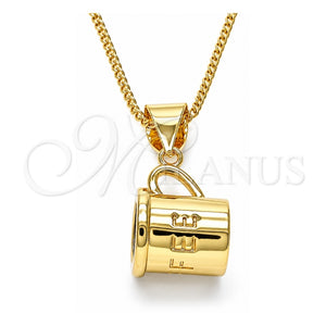 Collares con Dije 04.342.0060.18 Oro Laminado, Pulido, Tono Dorado (Grosor 02 MM, 18 Pulgadas de Largo)