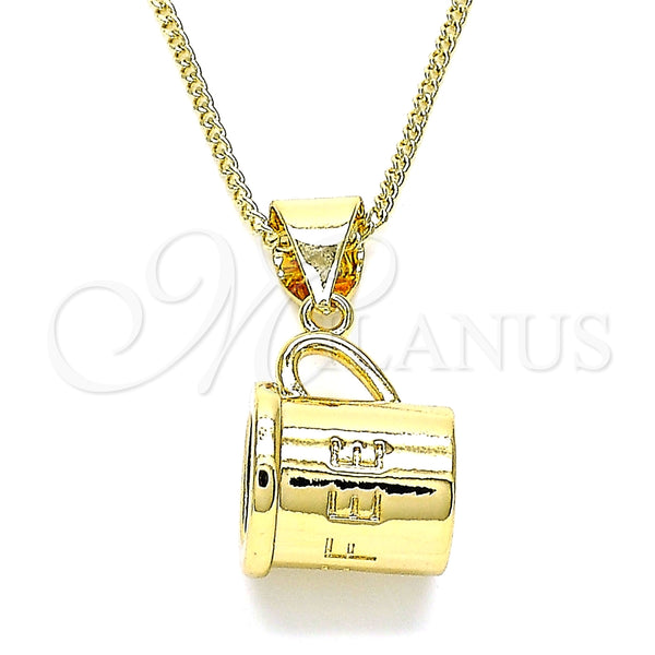 Collares con Dije 04.342.0060.18 Oro Laminado, Pulido, Tono Dorado (02 MM Thickness, 18 Inches Length)