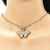 Dije Elegante 05.342.0014 Oro Laminado, Diseño de Mariposa, con Micro Pave Blanca, Pulido, Tono Dorado