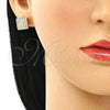 Arete Dormilona 02.342.0121 Oro Laminado, con Blanca Zirconia Cubica, Pulido, Tono Dorado