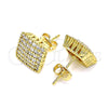 Arete Dormilona 02.342.0121 Oro Laminado, con Blanca Zirconia Cubica, Pulido, Tono Dorado