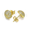 Arete Dormilona 02.342.0129 Oro Laminado, con Blanca Micro Pave, Pulido, Tono Dorado