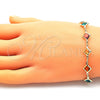 Pulsera Elegante 03.386.0017.07 Oro Laminado, con Multicolor Cristal, Pulido, Tono Dorado (10 MM Thickness, 7 Inches Length)