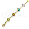 Pulsera Elegante 03.386.0017.07 Oro Laminado, con Multicolor Cristal, Pulido, Tono Dorado (10 MM Thickness, 7 Inches Length)