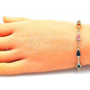 Pulsera Elegante 03.386.0018.07 Oro Laminado, Diseño de Gota, con Multicolor Cristal, Pulido, Tono Dorado (06 MM Thickness, 7 Inches Length)