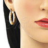 Argolla Mediana 02.213.0312.30 Oro Laminado, Diseño de Hueco, Diamantado, Tono Dorado