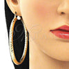Argolla Extra Grande 02.213.0312.70 Oro Laminado, Diseño de Hueco, Diamantado, Tono Dorado