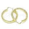 Argolla Mediana 02.213.0227.40 Oro Laminado, Diseño de Hueco, Diamantado, Tono Dorado