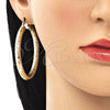 Argolla Grande 02.213.0227.50 Oro Laminado, Diseño de Hueco, Pulido, Tono Dorado