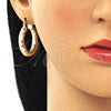 Argolla Mediana 02.213.0313.30 Oro Laminado, Diseño de Hueco, Diamantado, Tono Dorado