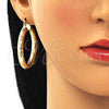 Argolla Mediana 02.213.0313.40 Oro Laminado, Diseño de Hueco, Diamantado, Tono Dorado
