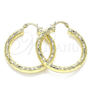 Argolla Mediana 02.213.0313.40 Oro Laminado, Diseño de Hueco, Diamantado, Tono Dorado