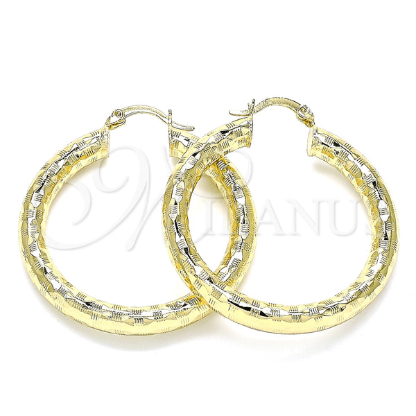 Argolla Mediana 02.213.0313.40 Oro Laminado, Diseño de Hueco, Diamantado, Tono Dorado