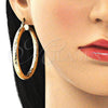 Argolla Grande 02.213.0313.50 Oro Laminado, Diseño de Hueco, Diamantado, Tono Dorado