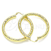 Argolla Grande 02.213.0313.50 Oro Laminado, Diseño de Hueco, Diamantado, Tono Dorado