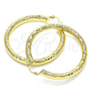 Argolla Grande 02.213.0313.50 Oro Laminado, Diseño de Hueco, Diamantado, Tono Dorado