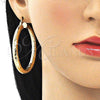 Argolla Grande 02.213.0313.60 Oro Laminado, Diseño de Hueco, Diamantado, Tono Dorado