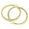 Argolla Grande 02.213.0313.60 Oro Laminado, Diseño de Hueco, Diamantado, Tono Dorado