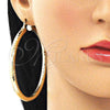 Argolla Extra Grande 02.213.0314.70 Oro Laminado, Diseño de Hueco, Diamantado, Tono Dorado