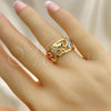 Anillo Multi Piedra 01.380.0001.1.07 Oro Laminado, Diseño de Elefante, con Blanca and Negro Cristal, Pulido, Tres Tonos (Size 7)