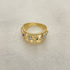 Anillo Multi Piedra 01.380.0001.1.08 Oro Laminado, Diseño de Elefante, con Blanca and Negro Cristal, Pulido, Tres Tonos (Size 8)