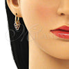 Argolla Huggie 02.63.2714.15 Oro Laminado, Diseño de Ojo Griego, Resinado Rojo, Tono Dorado