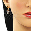 Argolla Huggie 02.63.2714.3.15 Oro Laminado, Diseño de Ojo Griego, Resinado Multicolor, Tono Dorado