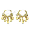 Argolla Huggie 02.63.2718.15 Oro Laminado, Diseño de Gota, Pulido, Tono Dorado