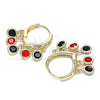 Argolla Huggie 02.63.2719.15 Oro Laminado, con Negro and Granate Cristal, Pulido, Tono Dorado