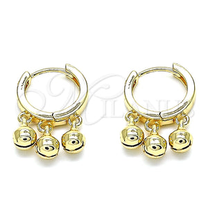 Argolla Huggie 02.63.2726.15 Oro Laminado, Diseño de Cascavel, Pulido, Tono Dorado