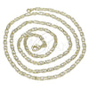 Gargantilla Basica 04.213.0243.18 Oro Laminado, Diseño de Mariner, Diamantado, Tono Dorado (03 MM Thickness, 18 Inches Length)