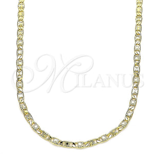Gargantilla Basica 04.213.0243.18 Oro Laminado, Diseño de Mariner, Diamantado, Tono Dorado (03 MM Thickness, 18 Inches Length)
