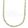 Gargantilla Basica 04.213.0243.18 Oro Laminado, Diseño de Mariner, Diamantado, Tono Dorado (03 MM Thickness, 18 Inches Length)