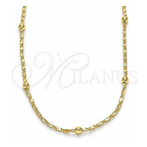 Gargantilla Basica 04.213.0228.18 Oro Laminado, Pulido, Tono Dorado (02 MM Thickness, 18 Inches Length)