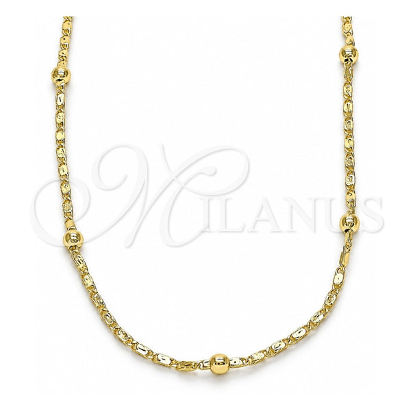 Gargantilla Basica 04.213.0228.18 Oro Laminado, Pulido, Tono Dorado (02 MM Thickness, 18 Inches Length)