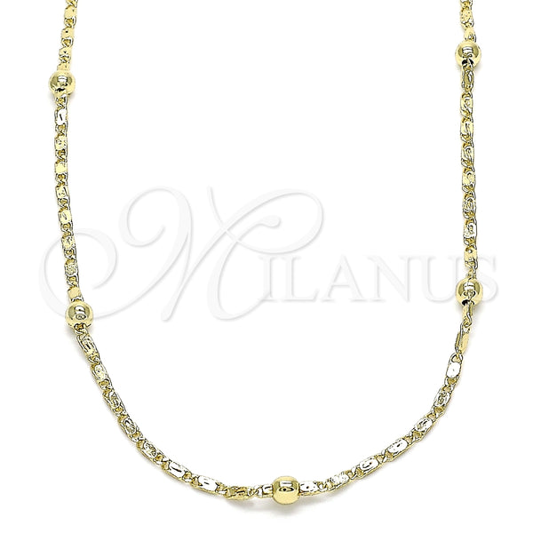 Gargantilla Basica 04.213.0228.18 Oro Laminado, Pulido, Tono Dorado (02 MM Thickness, 18 Inches Length)