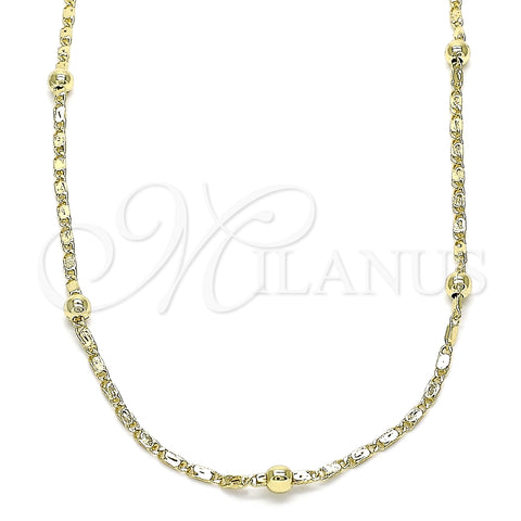 Gargantilla Basica 04.213.0228.18 Oro Laminado, Pulido, Tono Dorado (02 MM Thickness, 18 Inches Length)