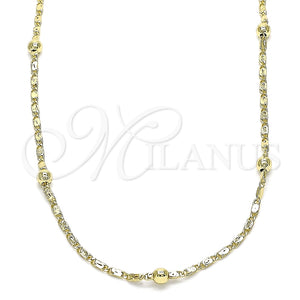 Gargantilla Basica 04.213.0228.22 Oro Laminado, Pulido, Tono Dorado (Grosor 02 MM, 22 Pulgadas de Largo)