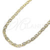 Gargantilla Basica 04.213.0247.22 Oro Laminado, Diseño de Mariner, Diamantado, Tono Dorado (Calibre 0.80, Grosor 04 MM, 22 Pulgadas de Largo)