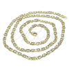 Gargantilla Basica 04.213.0247.22 Oro Laminado, Diseño de Mariner, Diamantado, Tono Dorado (Calibre 0.80, Grosor 04 MM, 22 Pulgadas de Largo)