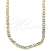 Gargantilla Basica 04.213.0247.22 Oro Laminado, Diseño de Mariner, Diamantado, Tono Dorado (0.80 Gauge, 04 MM Thickness, 22 Inches Length)