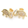 Arete Dormilona 02.377.0016.1 Oro Laminado, Diseño de Elefante, con Blanca Micro Pave, Pulido, Tono Dorado