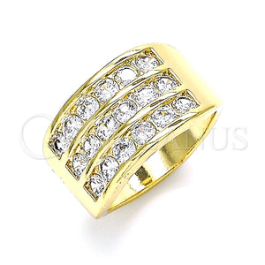 Anillo Multi Piedra 01.346.0017.08 Oro Laminado, con Blanca Zirconia Cubica, Pulido, Tono Dorado (Size 8)