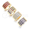 Anillo Multi Piedra 01.346.0017.3.09 Oro Laminado, con Amatista Zirconia Cubica, Pulido, Tono Dorado (Size 9)